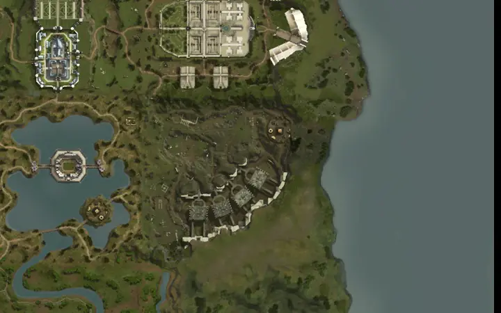 Map of Aden showing where Hekaton Prime is, in The Giant's Cave