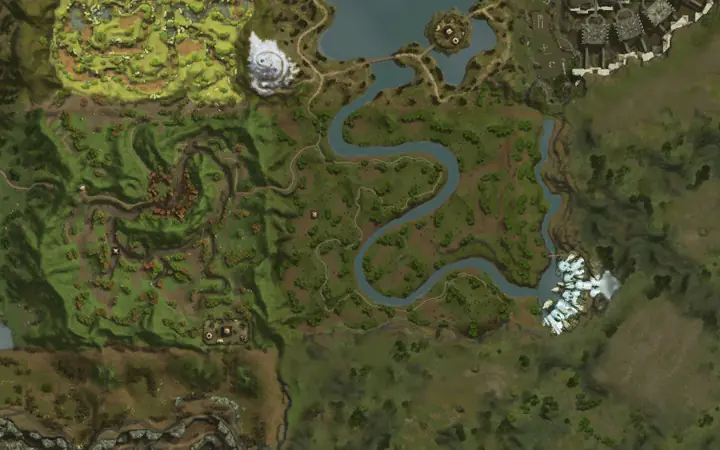 Map of Aden showing where Carinkain is, in The Forest of Mirrors