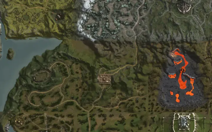 Map of Aden showing where Bandit Leader Barda is, in Western Border Outpost