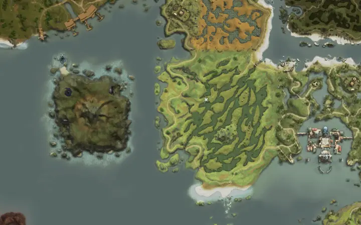 Map of Aden showing where Gwindorr is, in Field of Whispers