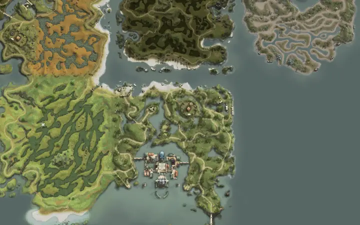 Map of Aden showing where Sebek is, in Alligator Beach