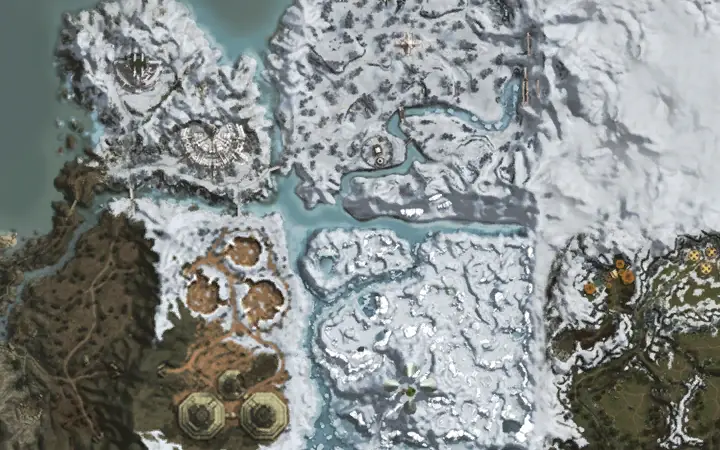 Map of Aden showing where Panthera is, in Frost Lake