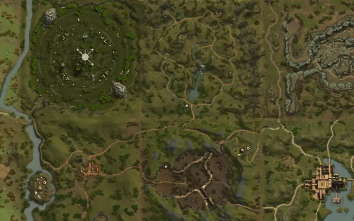 Mapa de Aden con la ubicación de The Pilgrim's Necropolis en The Pilgrim's Necropolis