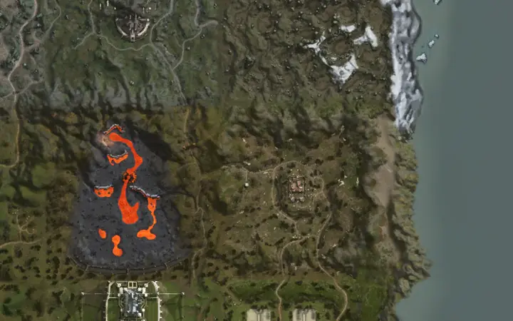 Mapa de Aden con la ubicación de Sepulcher Preacher en The Disciple's Necropolis