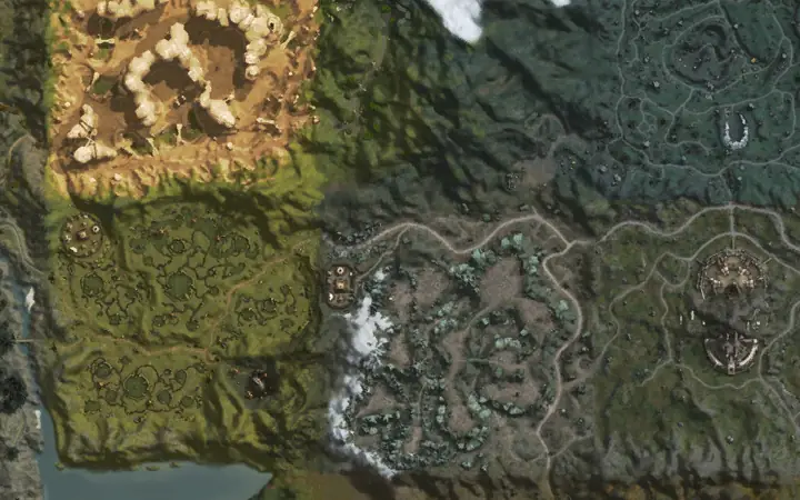 Mapa de Aden con la ubicación de Varka Silenos Village en Varka Silenos Village