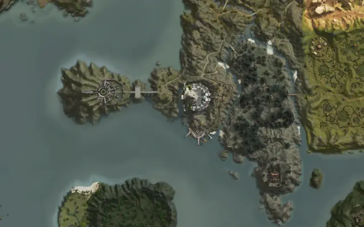 Mapa de Aden con la ubicación de Saga of the Doomcryer en Rune Harbor