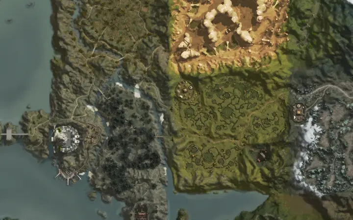 Mapa de Aden com a localização de Clean up the Swamp of Screams em Swamp of Screams