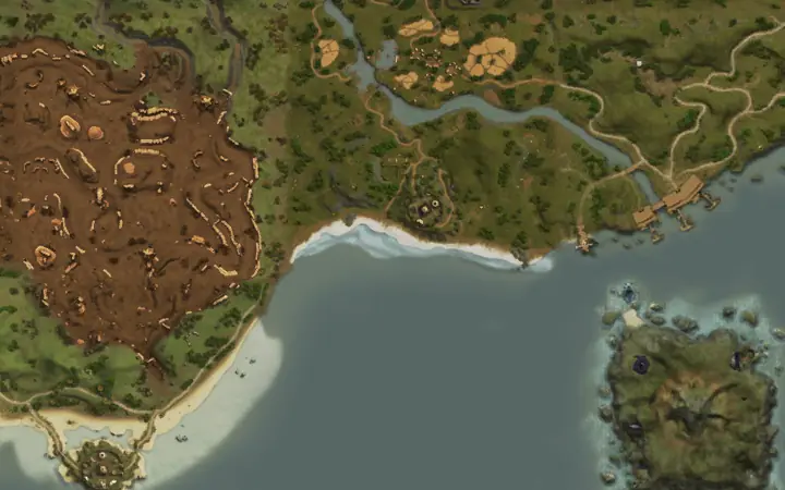 Map of Aden showing where Delu Lizardman is, in Hive Fortress