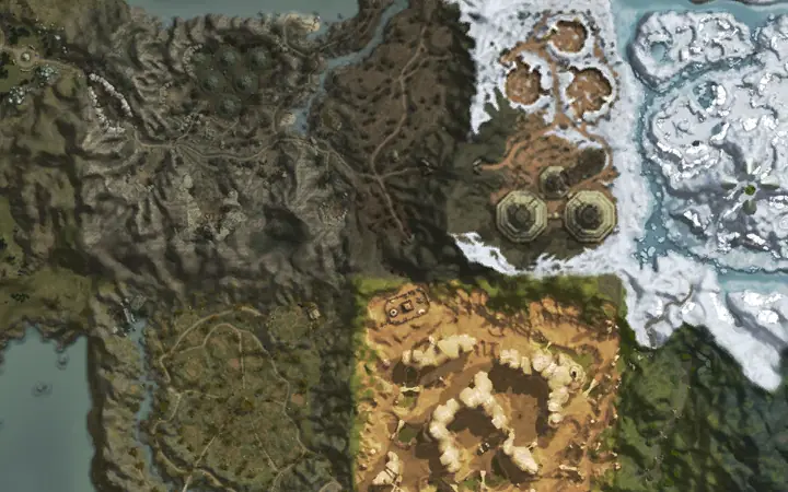 Map of Aden showing where Dark Shaman Varangka is, in Monastic Fortress