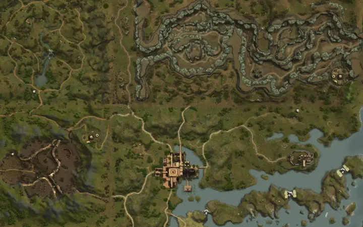 Map of Aden showing where Cave Servant Archer is, in Breka's Stronghold