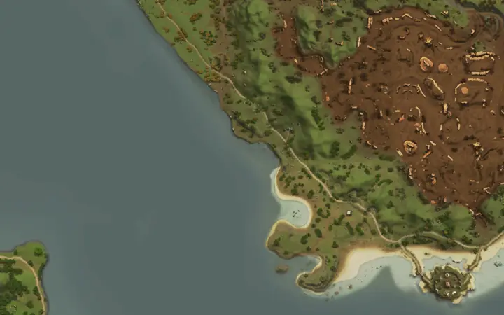 Map of Aden showing where Tracker Leader Sharuk is, in Forgotten Temple