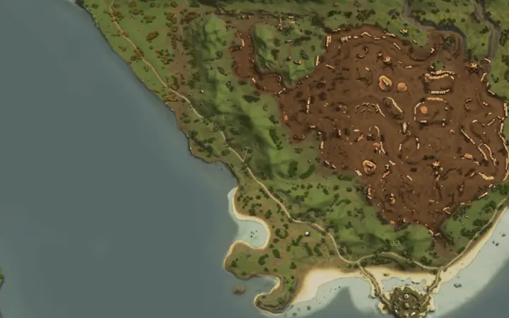 Map of Aden showing where Patriarch Kuroboros is, in Red Rock Ridge