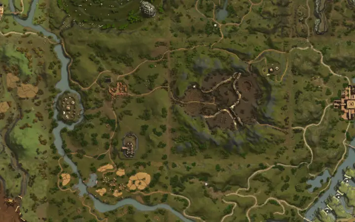 Map of Aden showing where Mandragora Sapling is, in Mandragora Farm