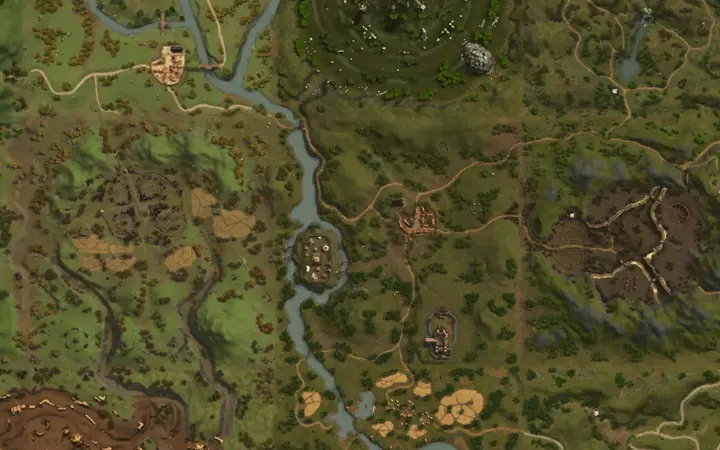 Mapa de Aden com a localização de Maria em Town of Dion