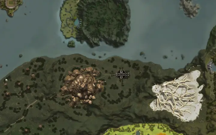 Mapa de Aden con la ubicación de Riba Iren en The Shilen Temple
