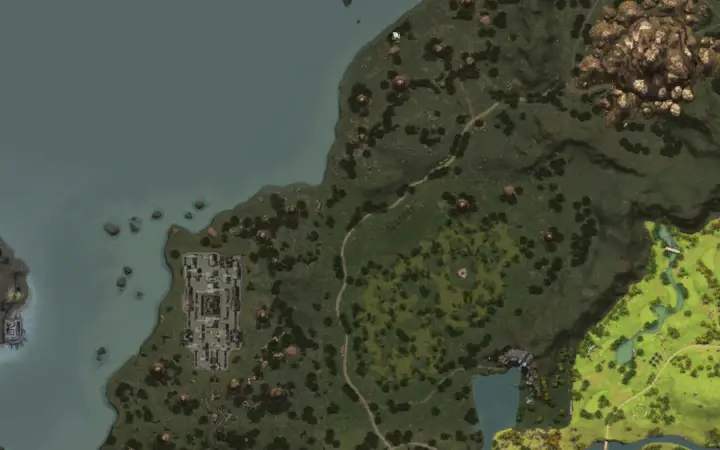 Mapa de Aden con la ubicación de Marsh Zombie en Swampland