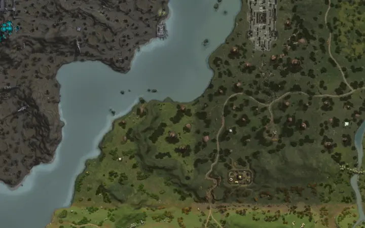 Map of Aden showing where Madness Beast is, in Spider Nest