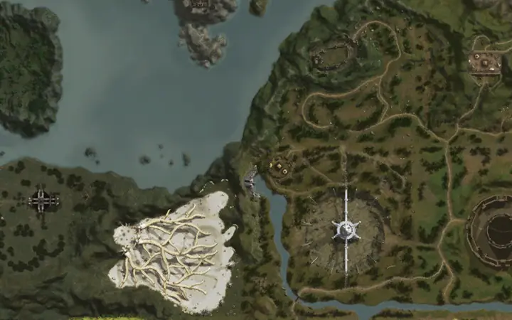 Map of Aden showing where Dread Avenger Kraven is, in The Gods' Falls